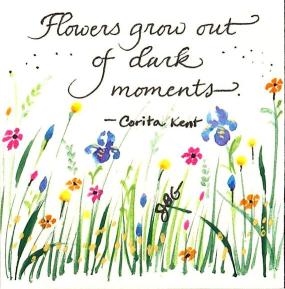 flowers grow out of dark
