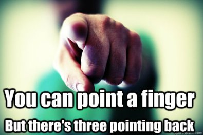 point a finger three point back