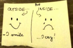 outside smile inside cry