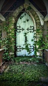 overgrown church doorway