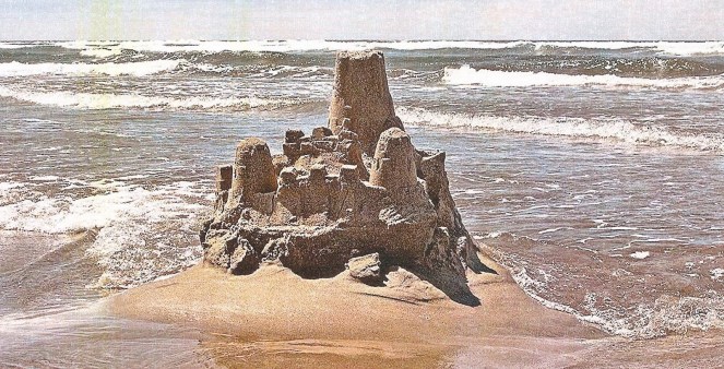 Sandcastle and sea