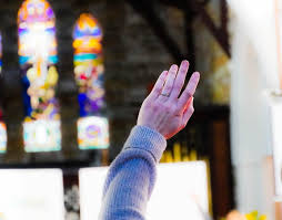 Hand raised in praise